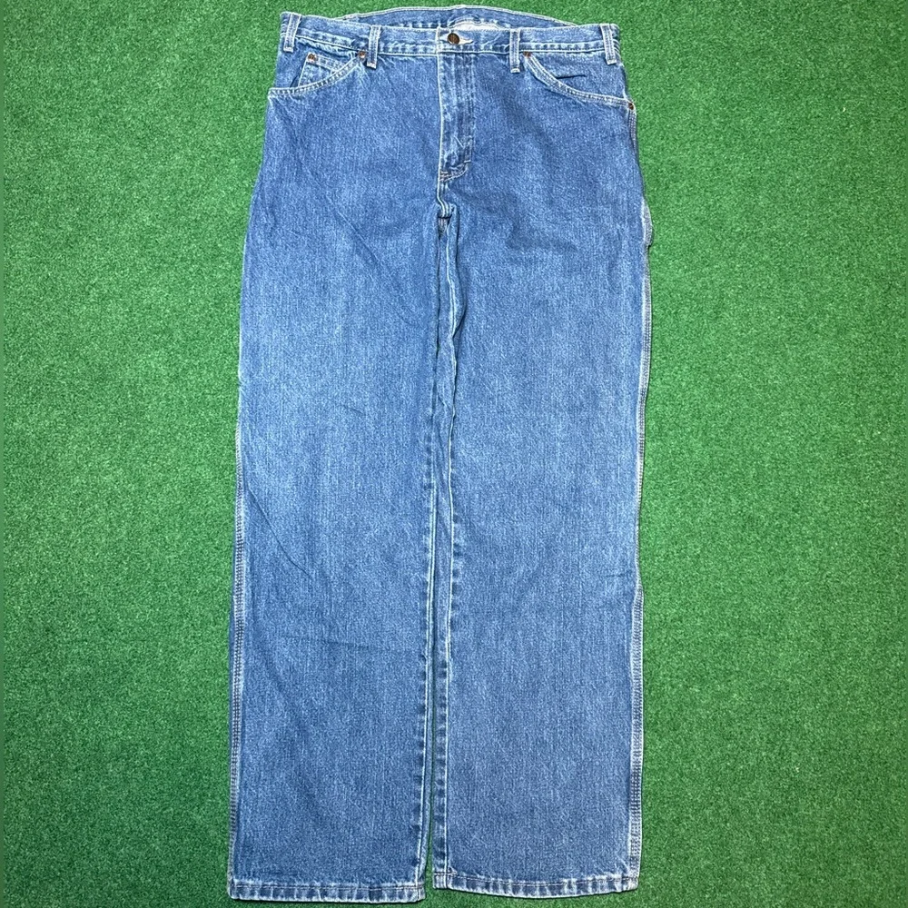 Y2k Dickies Carpenter Relaxed Fir Wide Leg Mens 36x32 Medium Wash Skater Jeans